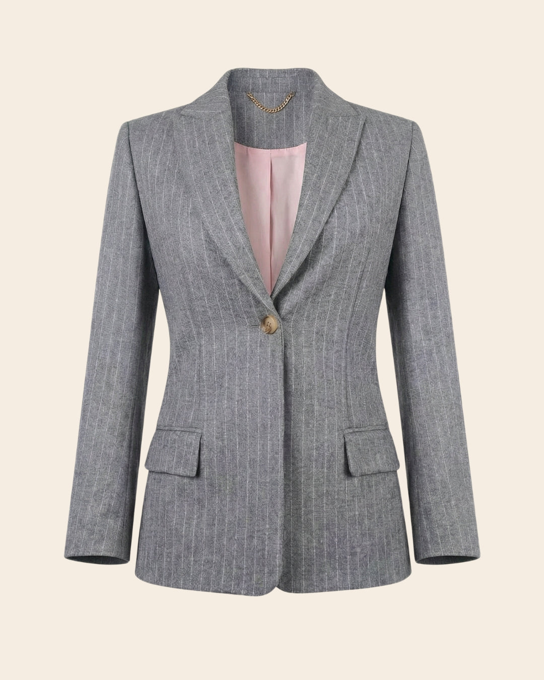 Light grey chalk stripe in wool