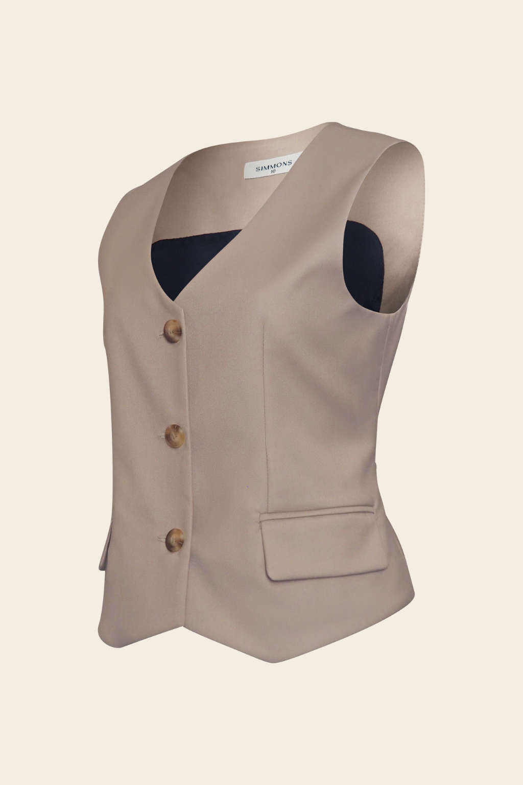 Longline Waistcoat in Rayon Polyester