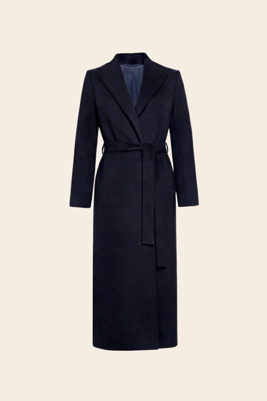 Longline Coat in textured Wool