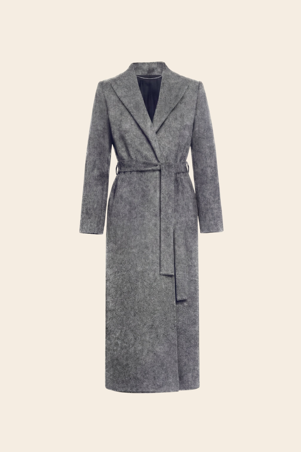 Longline Coat in textured Wool