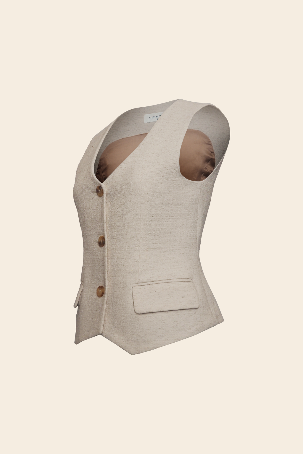 Longline Waistcoat in Linen Cotton