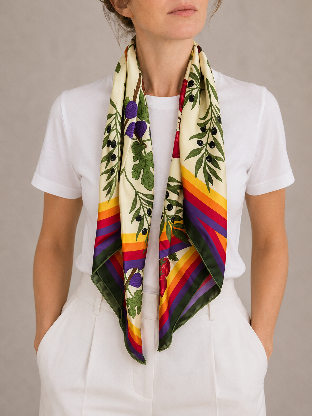 Mr Plum's Orchard silk scarf
