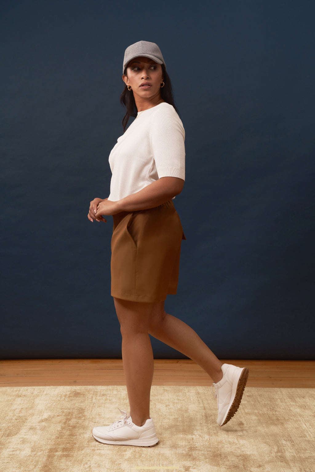 Relaxed Shorts in Rayon Polyester