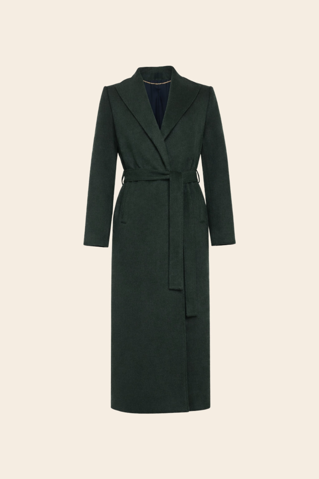 Longline Coat in textured Wool