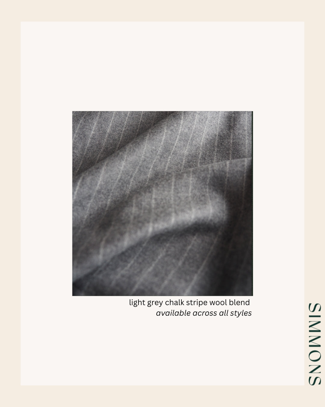 Light grey chalk stripe in wool