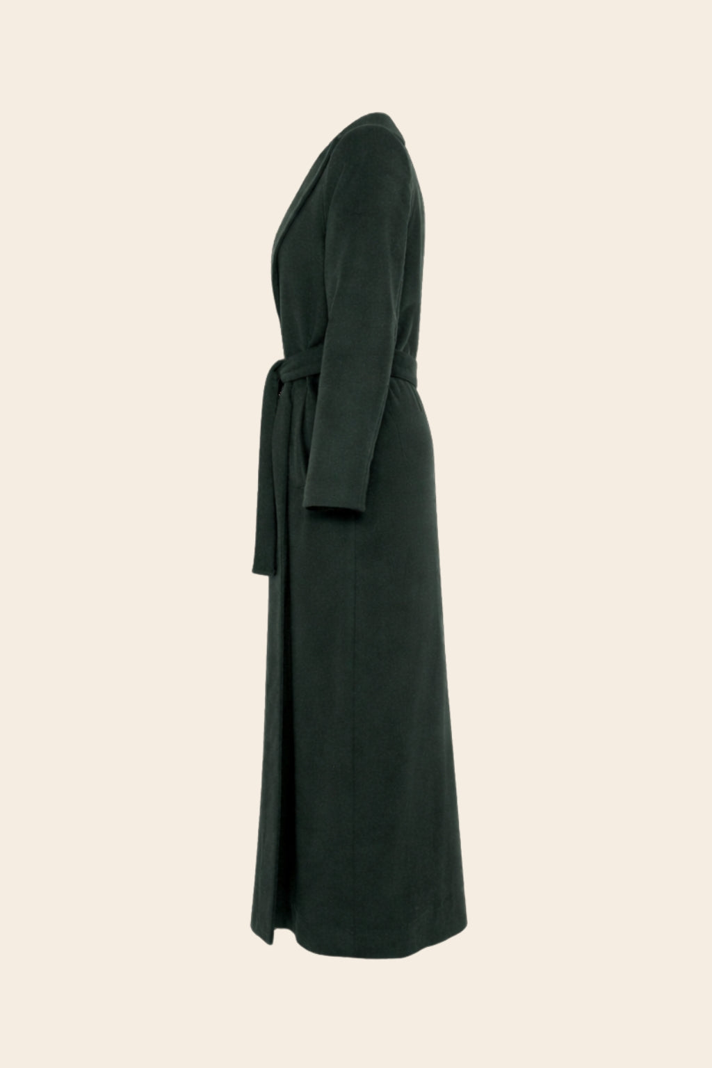 Longline Coat in textured Wool