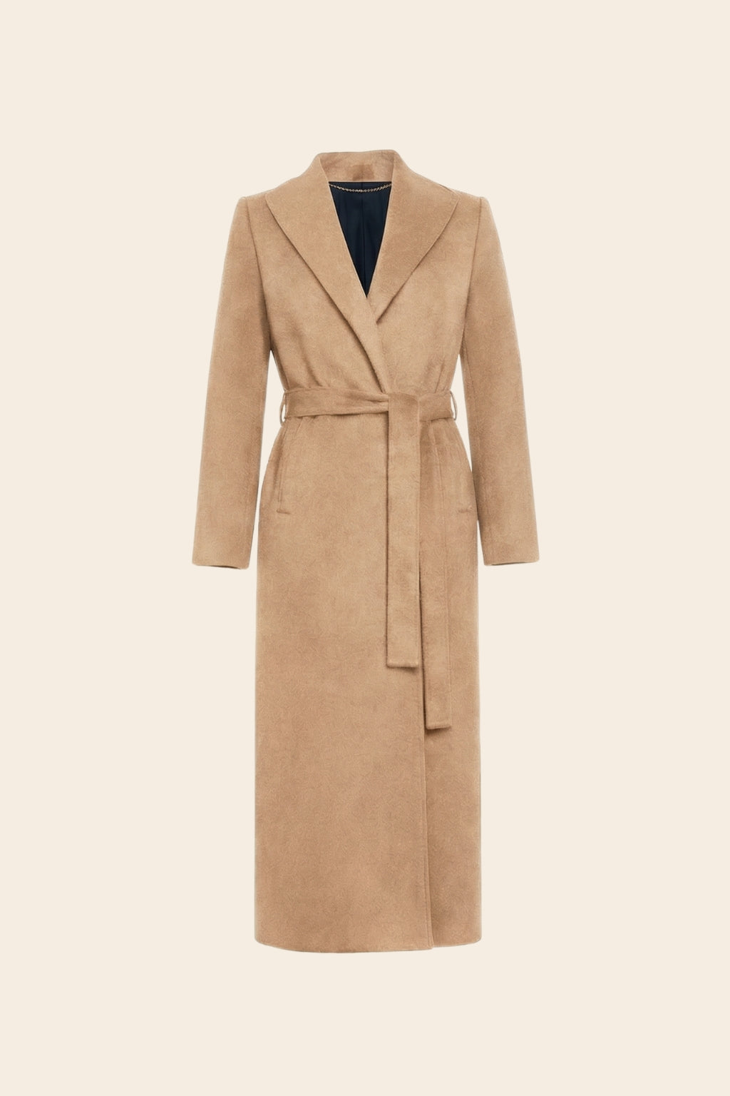 Longline Coat in textured Wool