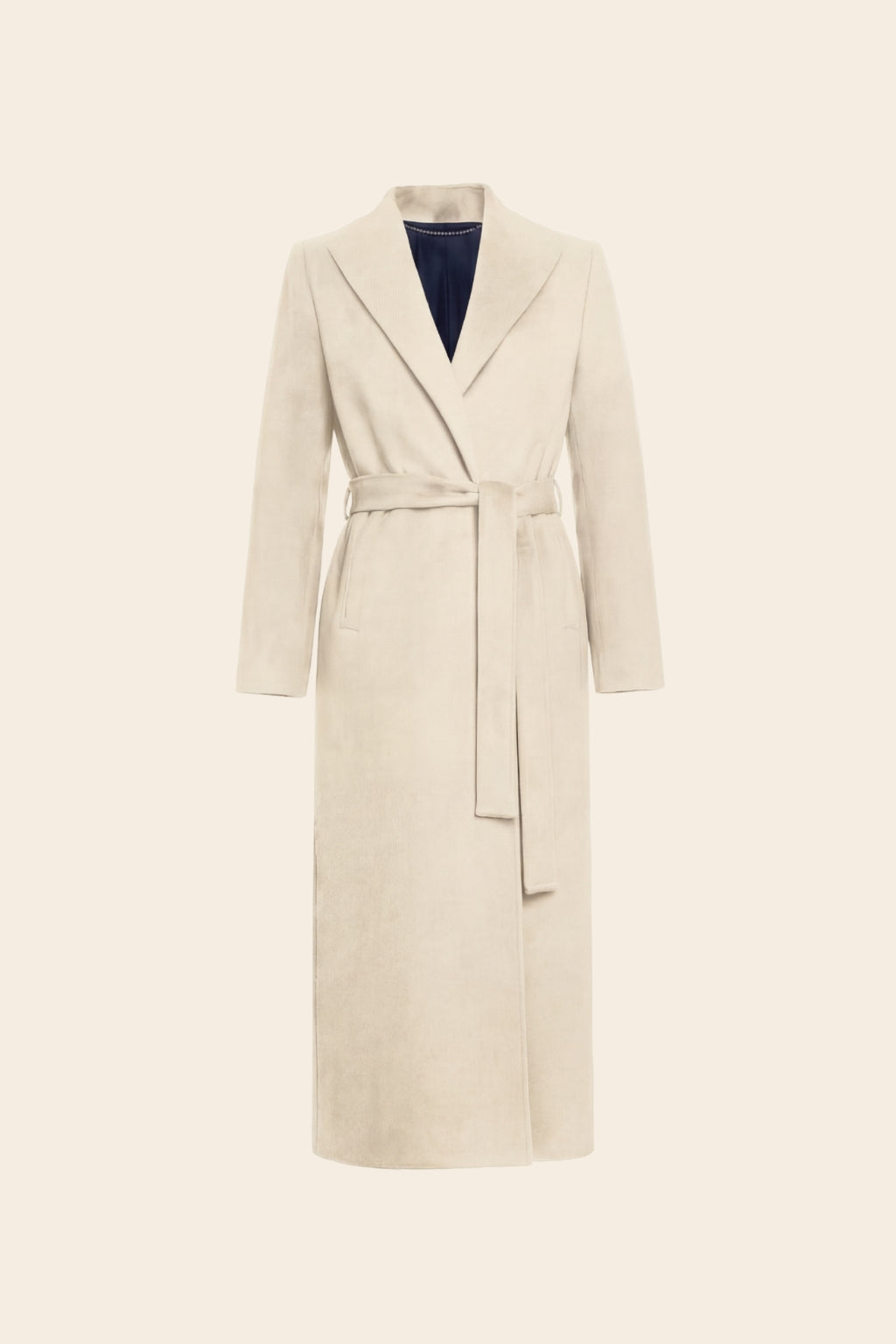 Longline Coat in textured Wool