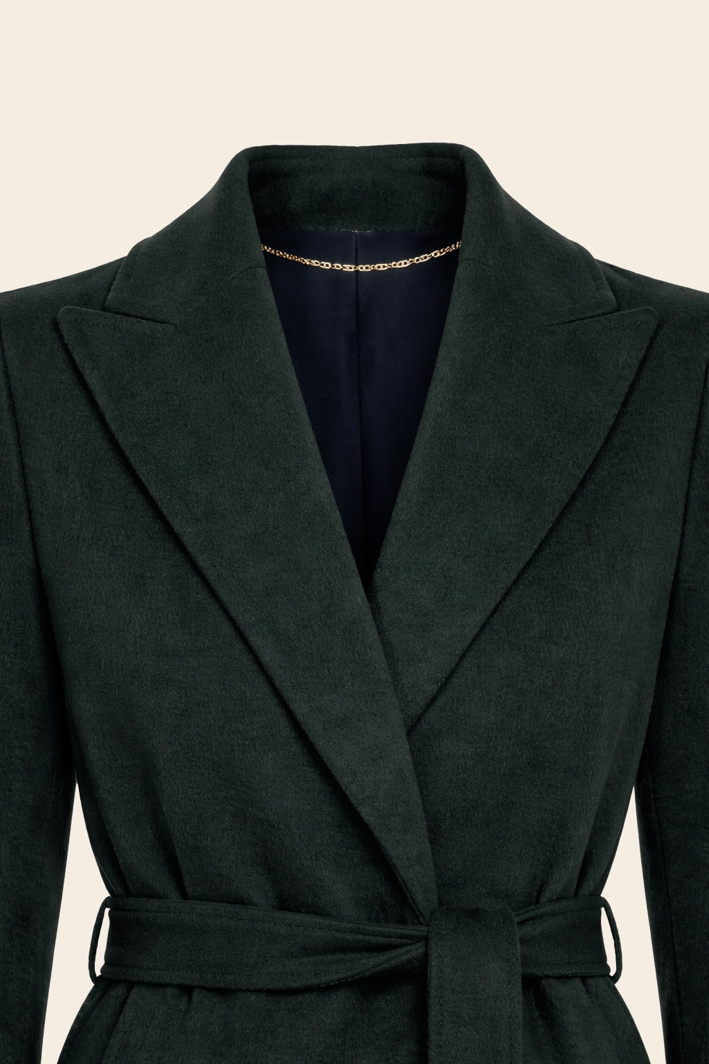 Longline Coat in textured Wool