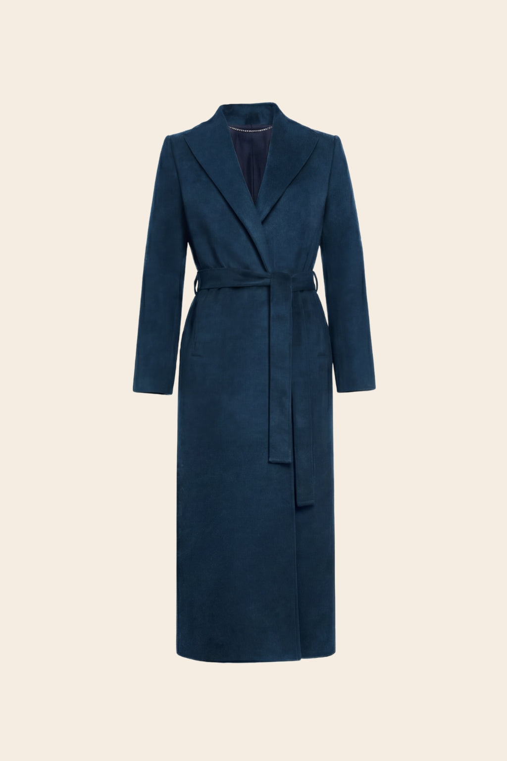 Longline Coat in textured Wool