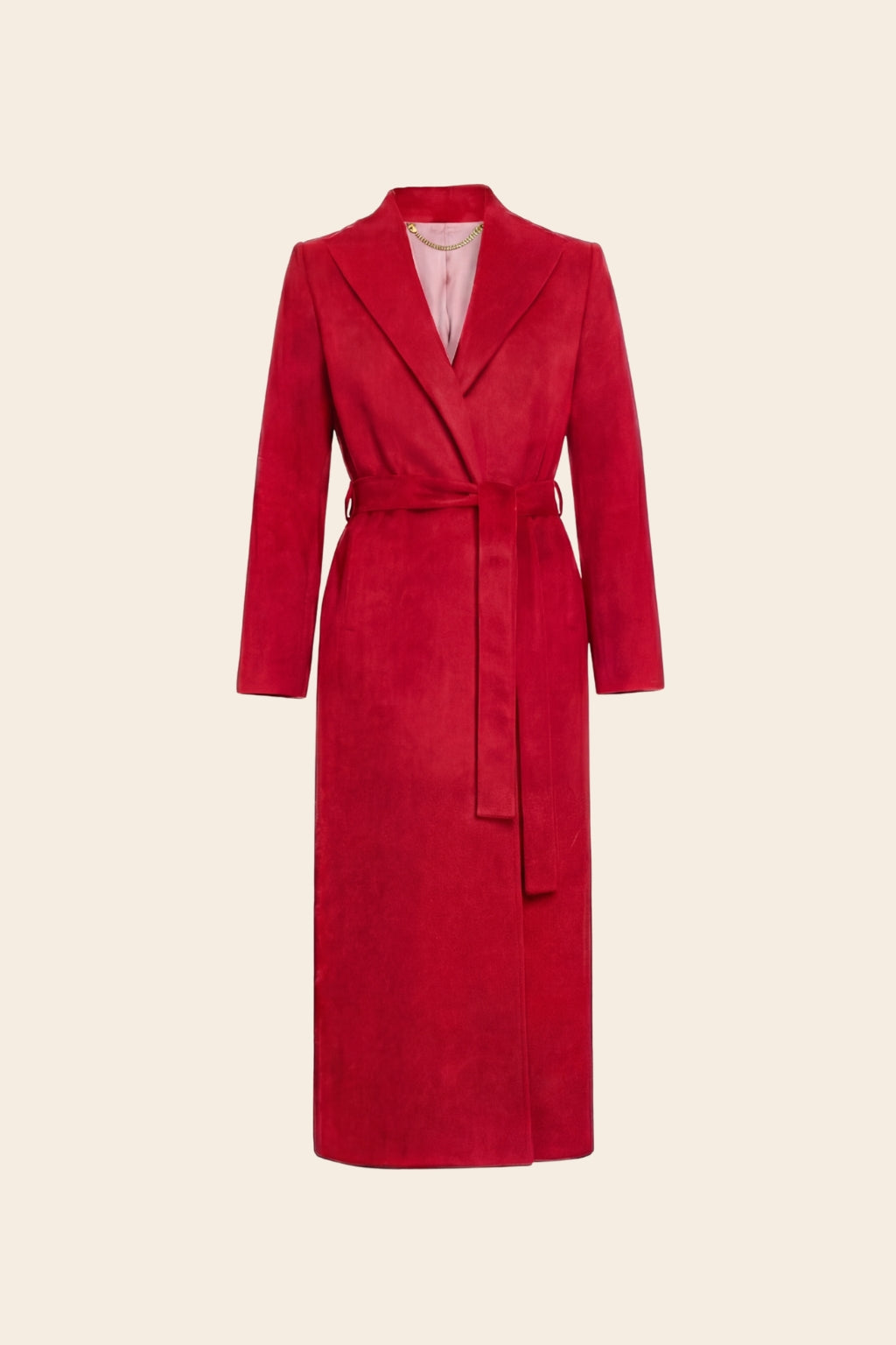 Longline Coat in textured Wool