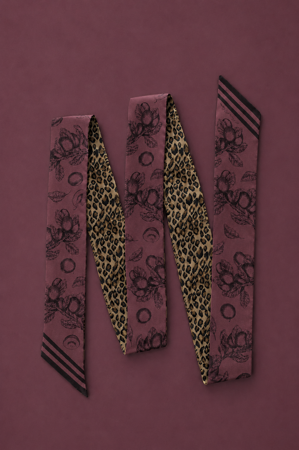 Mr Plum's Wild Plum silk twilly