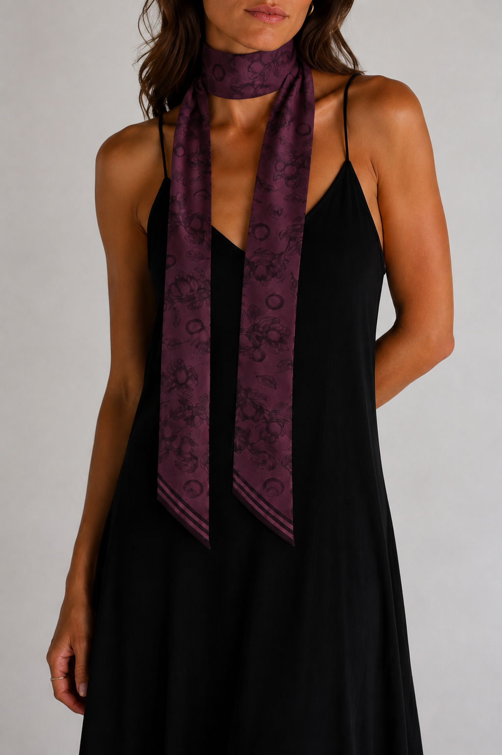Mr Plum's Wild Plum silk twilly