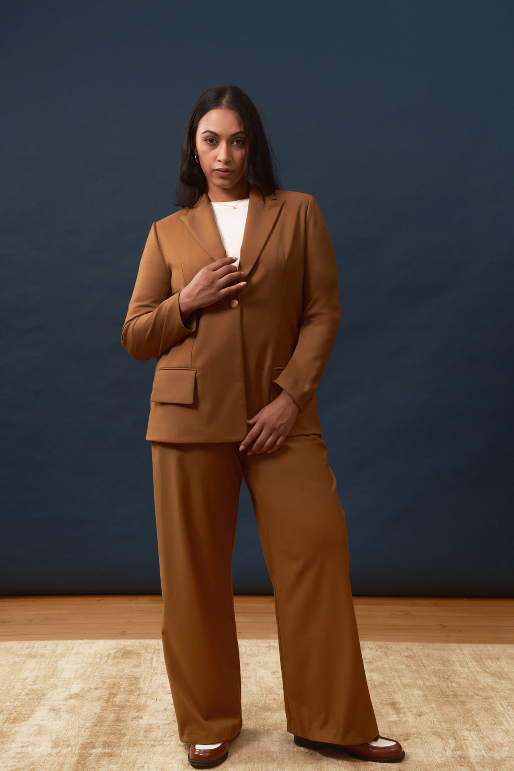 Longline Blazer in Rayon Polyester