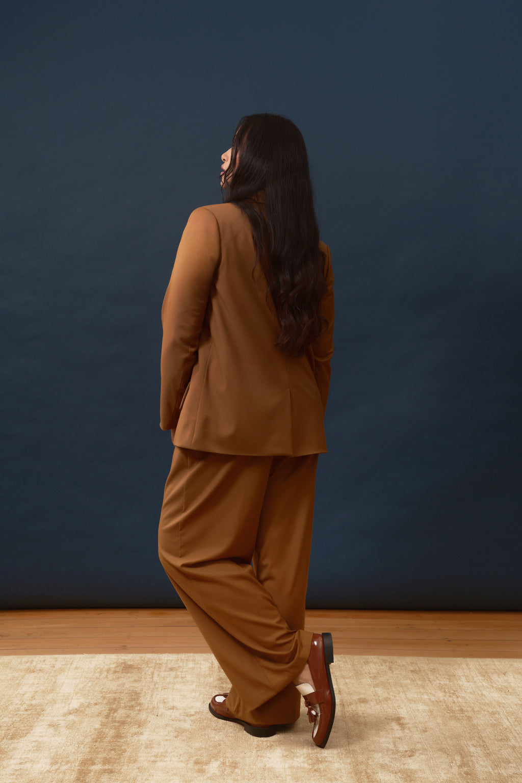 Longline Blazer in Rayon Polyester