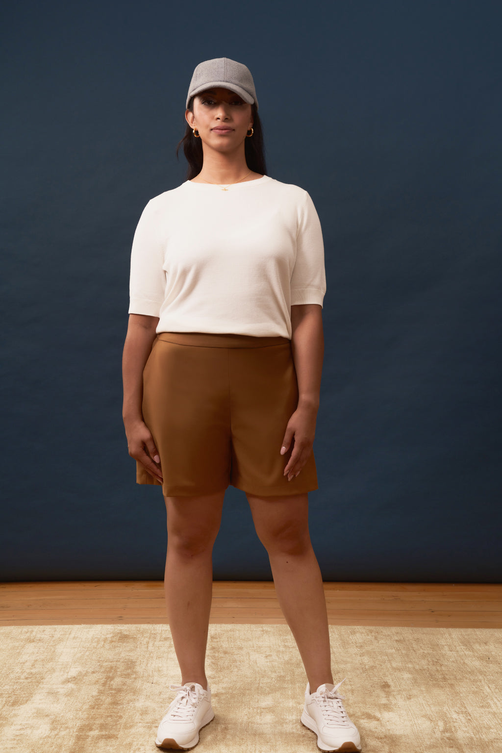 Relaxed Shorts in Rayon Polyester