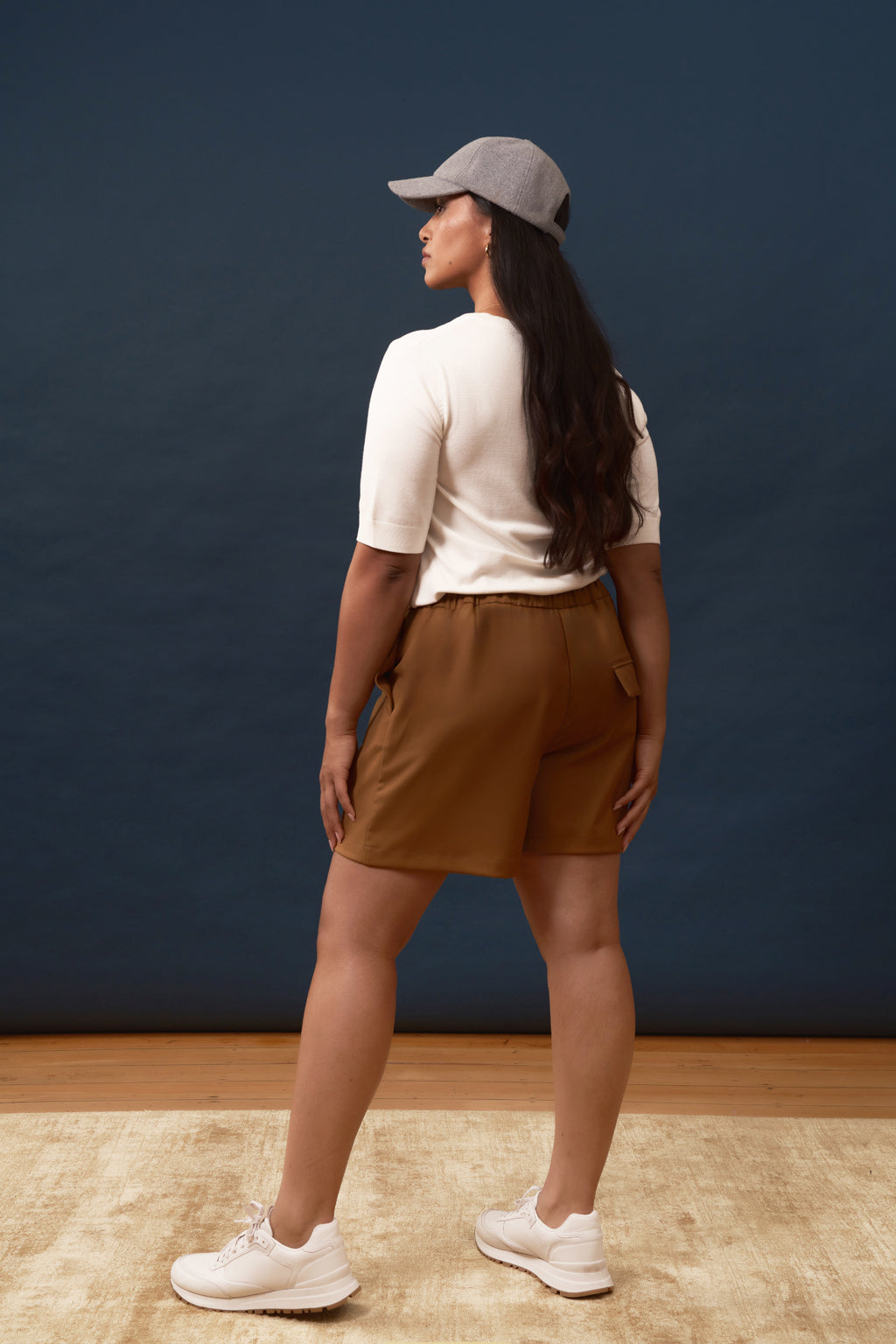 Relaxed Shorts in Rayon Polyester